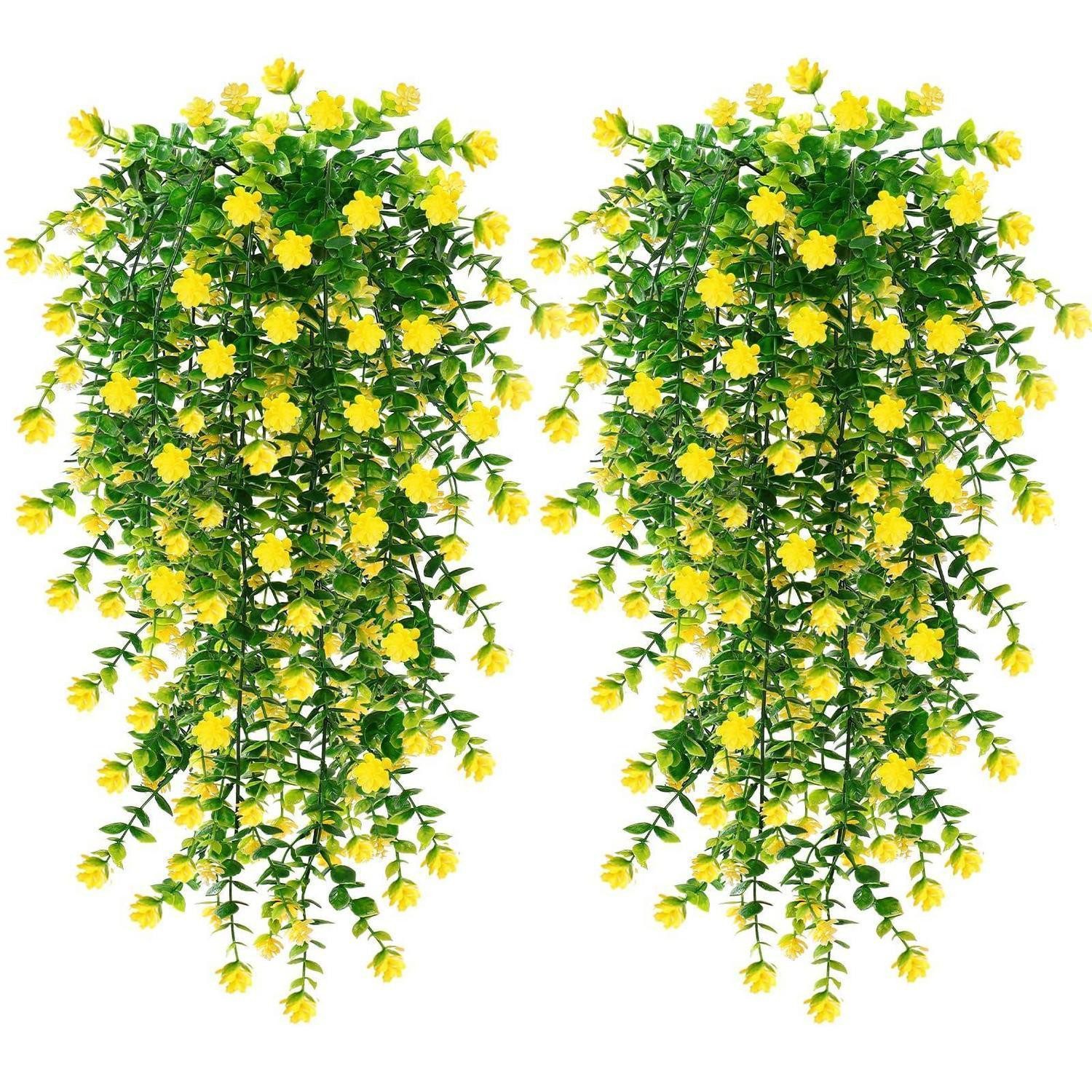 Kunstblume Künstliche Hängepflanzen 6er-Pack Gelb 76cm, LuxusKollektion