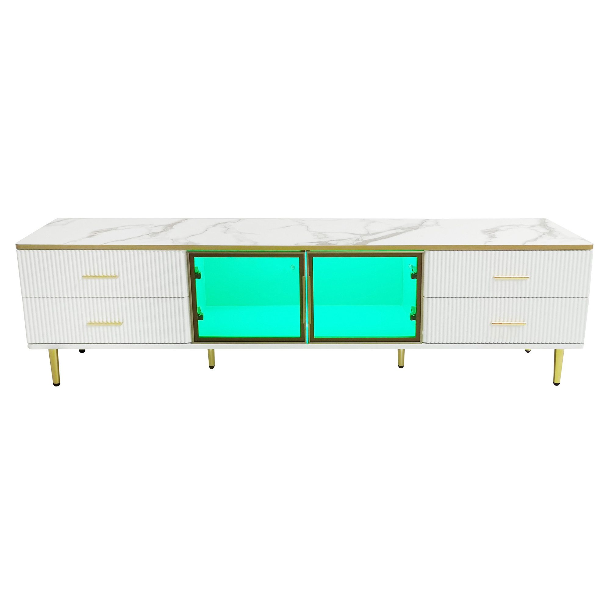 TV-Schrank TV-Lowboard Fernsehschrank mit 4 Füßen, TV-Tisch