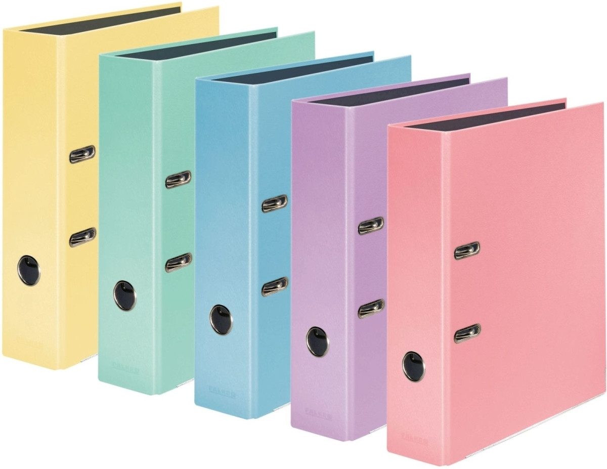 Falken Aktenordner Ordner PastellColor A4 80 mm farbig sortiert VE=1 Ordner (10 Stück)