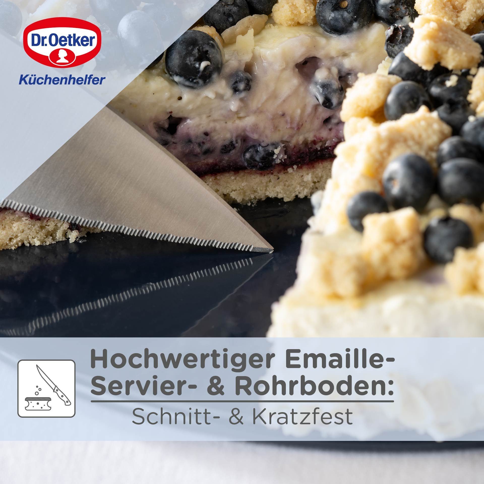 Dr. Oetker Küchenhelfer Springform Springform mit Emaille-Servier- und Rohrboden, Antihaft-Ring