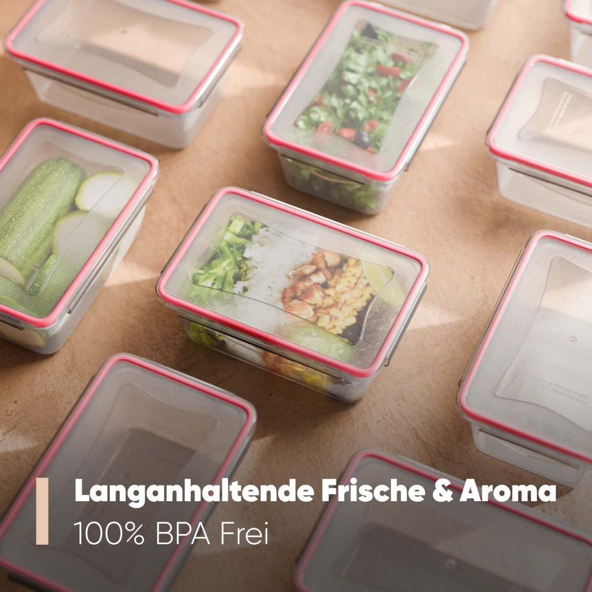 classbach Frischhaltedose C-FHD 4009 K, Frischhaltedosen mit Deckel, 14er Set, 100% dicht – Bild 5 von 5