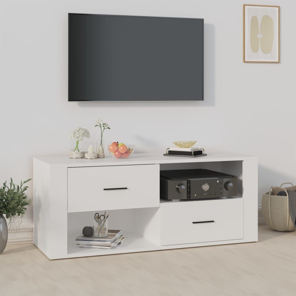 furnicato TV-Schrank Weiß 100x35x40 cm Holzwerkstoff
