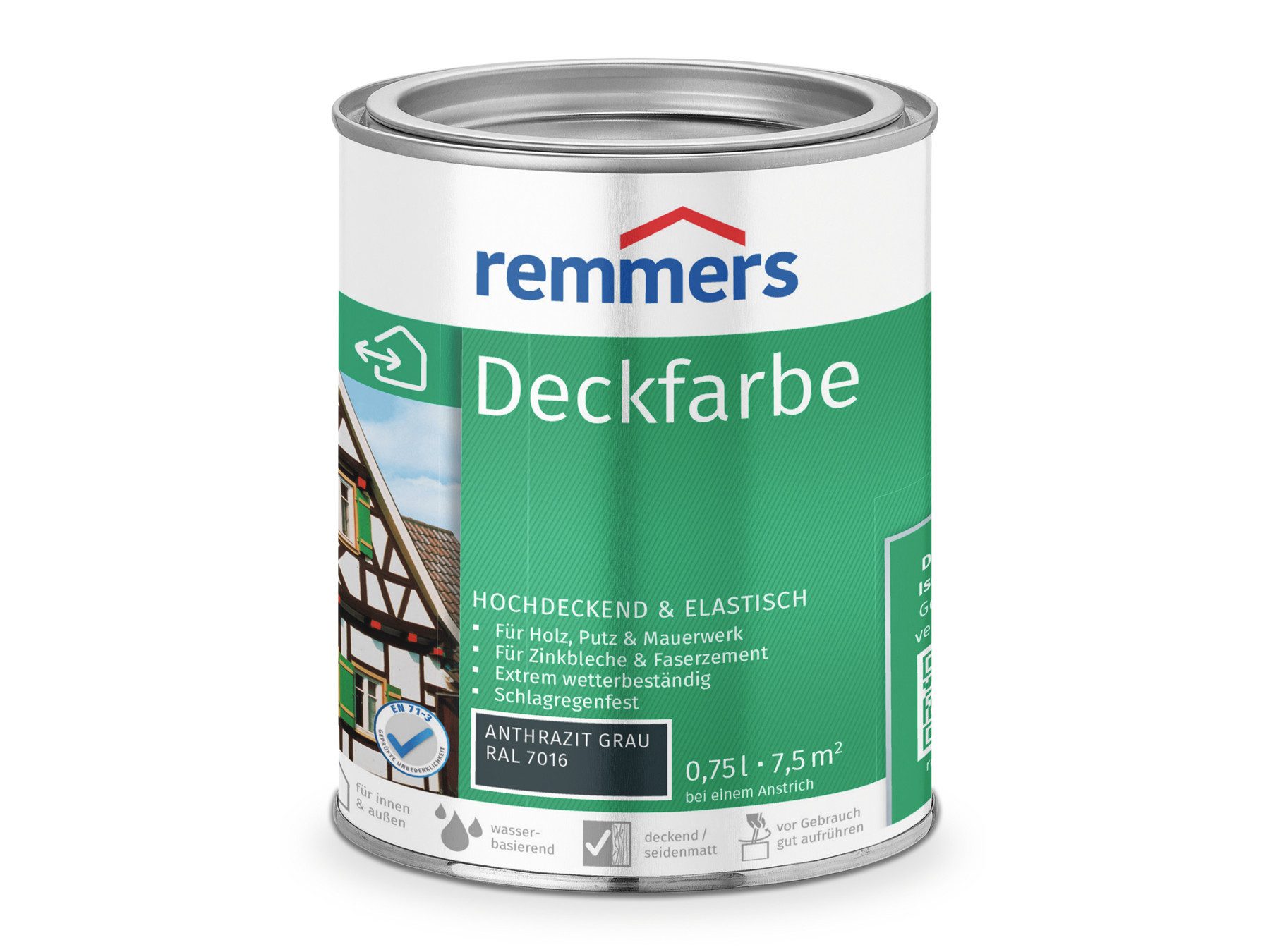 Remmers Wetterschutzfarbe Deckfarbe anthrazitgrau (RAL 7016) 0,75 Liter