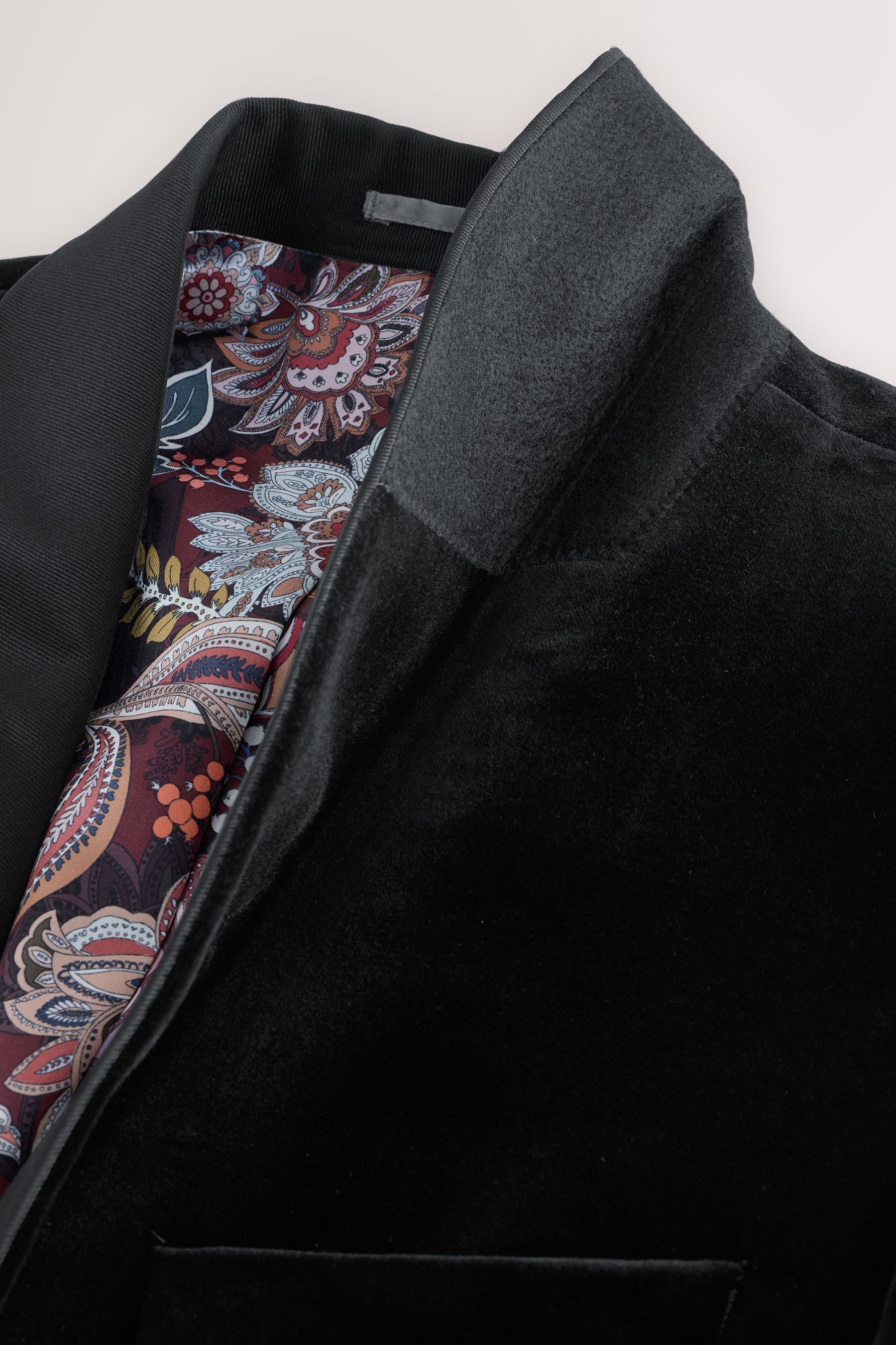 Next Jackenblazer Slim Fit Signature Samtsakko mit Schalkragen (1-tlg)