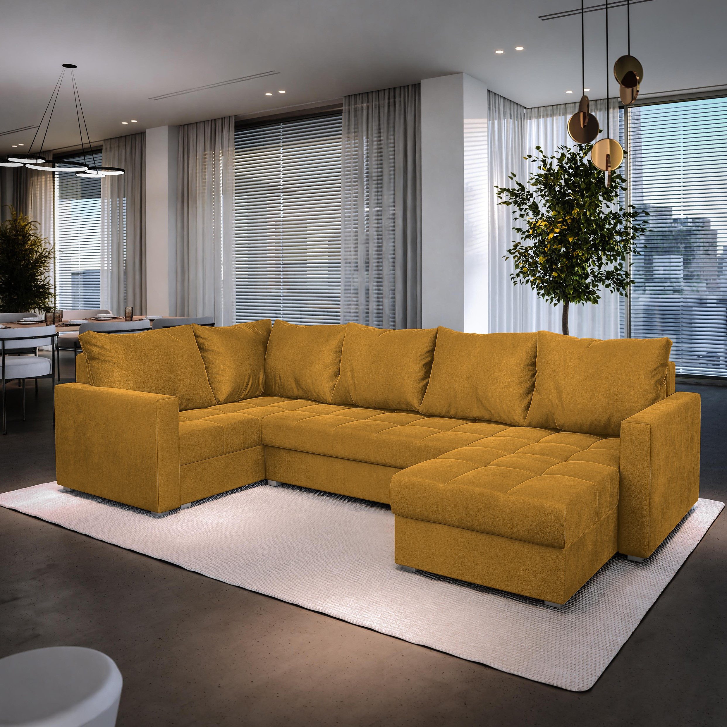 Masseno Ecksofa LORIVO mit Schlaffunktion U-Form, günstig online kaufen