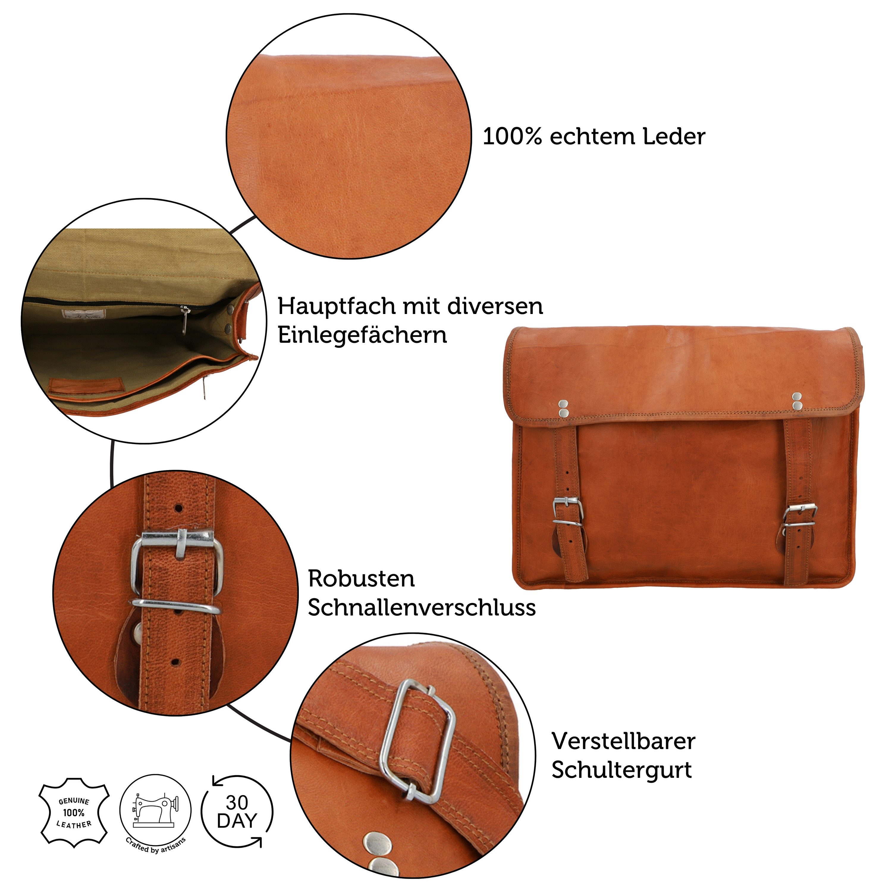 Gusti Leder Umhängetasche Gusti Leder Umhängetasche John 15" (1-tlg), Aktenordner
