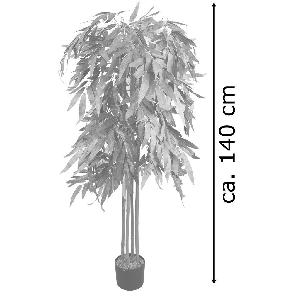 Kunstpflanze cm, 140 Bambus Pflanze Decovego, 140 Höhe Künstliche cm Kunstbambus