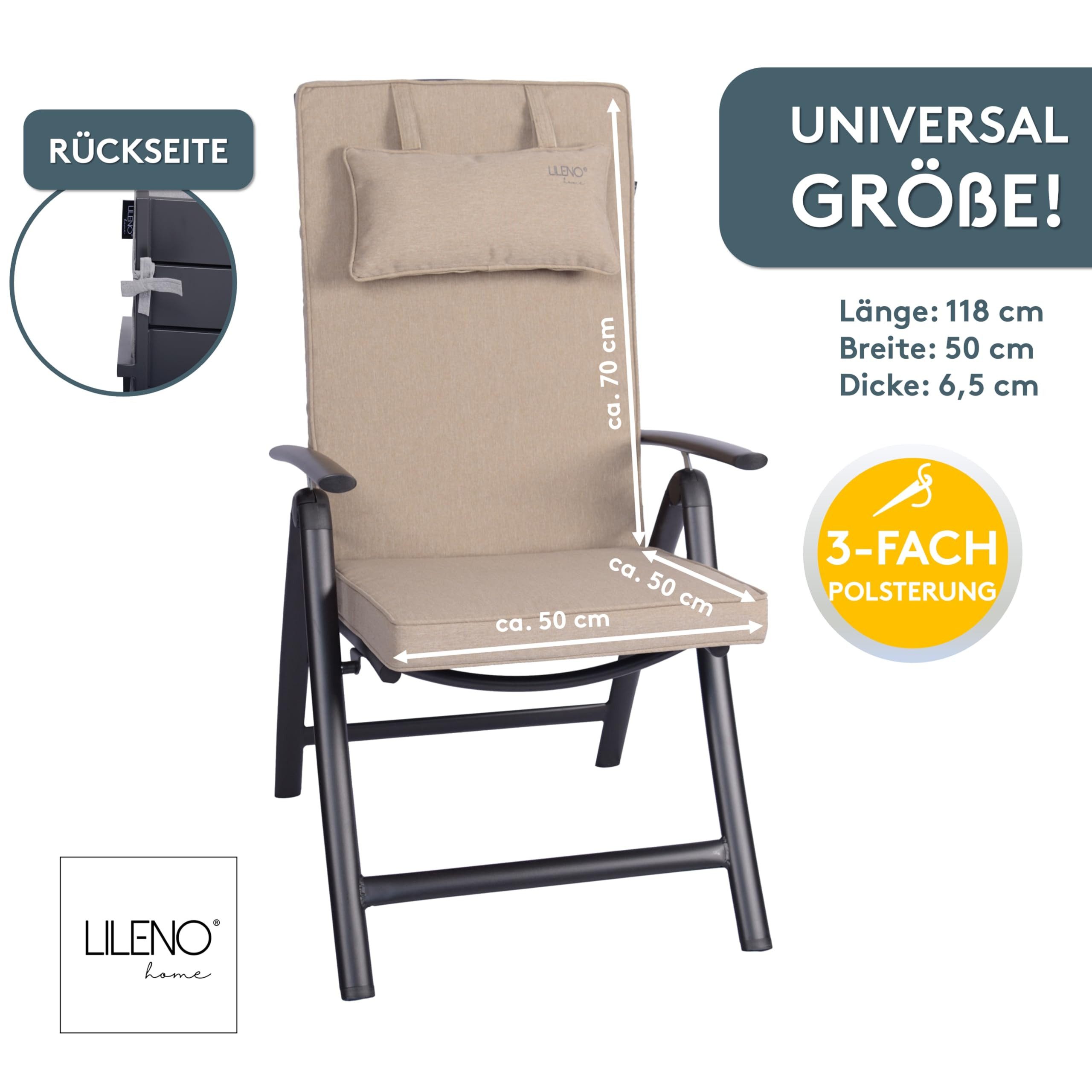 LILENO HOME Hochlehnerauflage mit Kopfkissen, bequeme günstig online kaufen