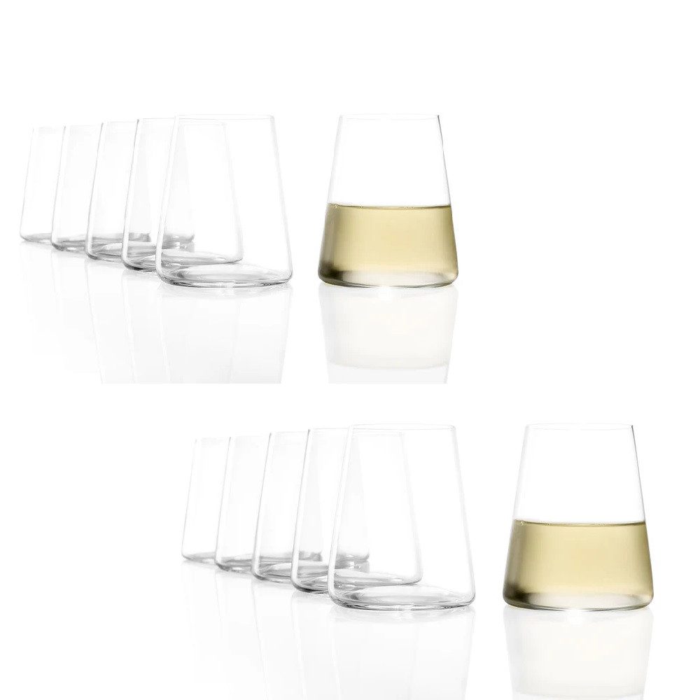 Stölzle Weinglas Stölzle Lausitz Power Weißweinbecher Set 12 tlg, Glas