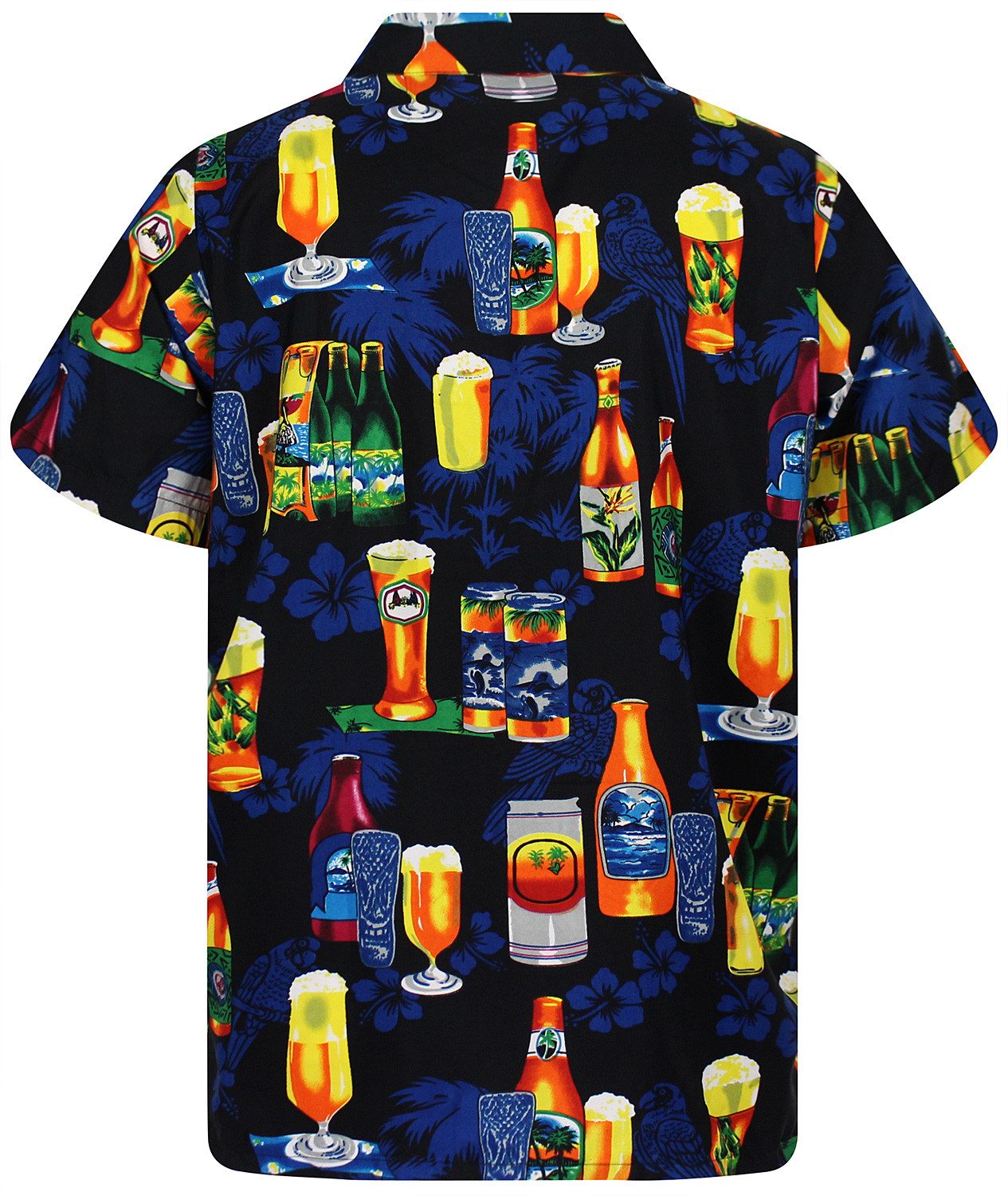 King Kameha Hawaiihemd Beerbottle Funky Hawaii-Hemd Herren Kurzarm Front-Ta günstig online kaufen