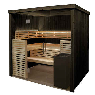HARVIA Sauna Harvia Fenix 1620S Sauna Saunakabine aus Fichte schwarz Indoor-Sauna