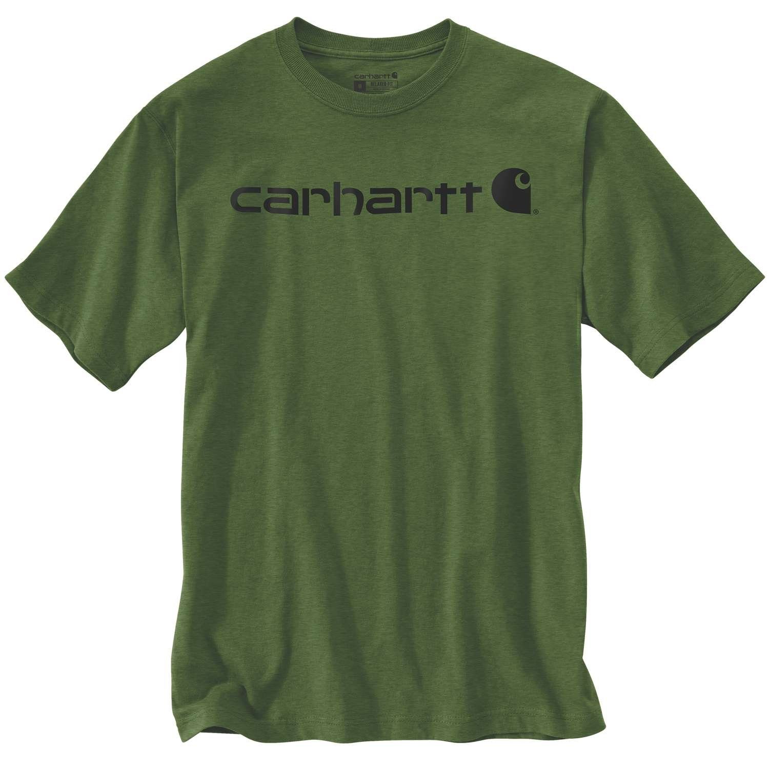 Heather auf (1-tlg) Brust T-SHIRT LOGO T-Shirt 103361 S/S Carhartt Arborvitae der Logo Carhartt CORE