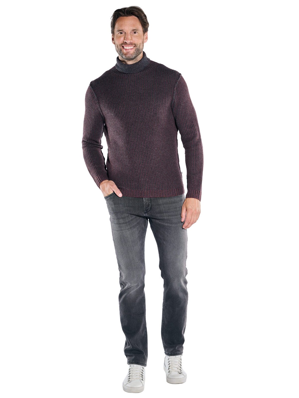 ENGBERS GERMANY Rollkragenpullover ENGBERS GERMANY Herren Pullover mit Kaschmiranteil, Bordeaux