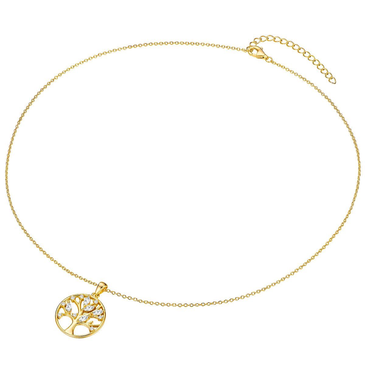 Rafaela Donata Silberkette Baum des Lebens gelbgold, aus Sterling Silber