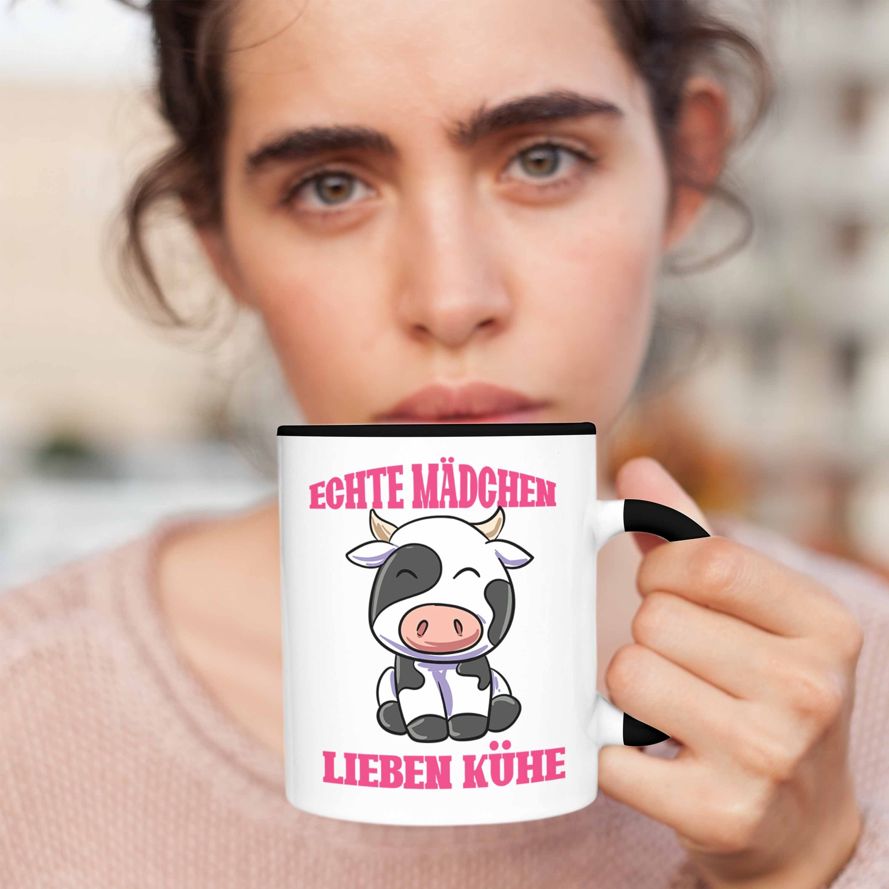 Trendation Lieben Kuh Echte Geschenk Kühe Schwarz Mädchen Landwirtin Bäuerin Tasse Gesch Tasse