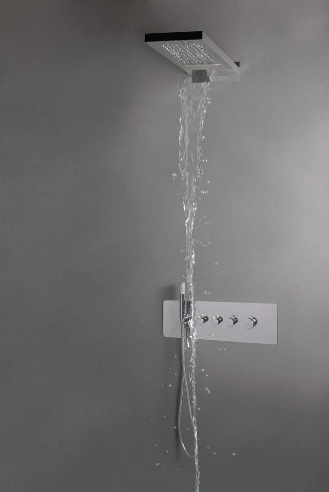 Thumbnail - TRIZERATOP Kopfbrause Kopfbrause, 2 Funktionen Regen-Hydromassage Chrom