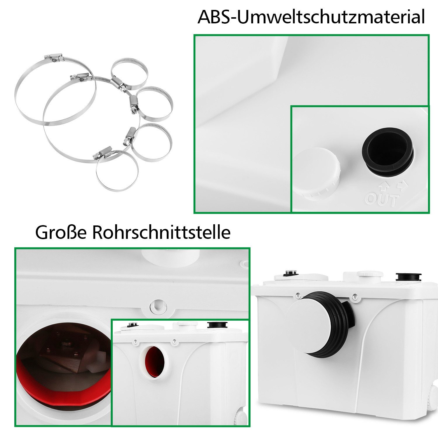 Clanmacy Hebeanlage 700W Hebeanlage Fäkalienpumpe Schmutzwasserpumpe Kleinhebeanlage 190L – Bild 4 von 5
