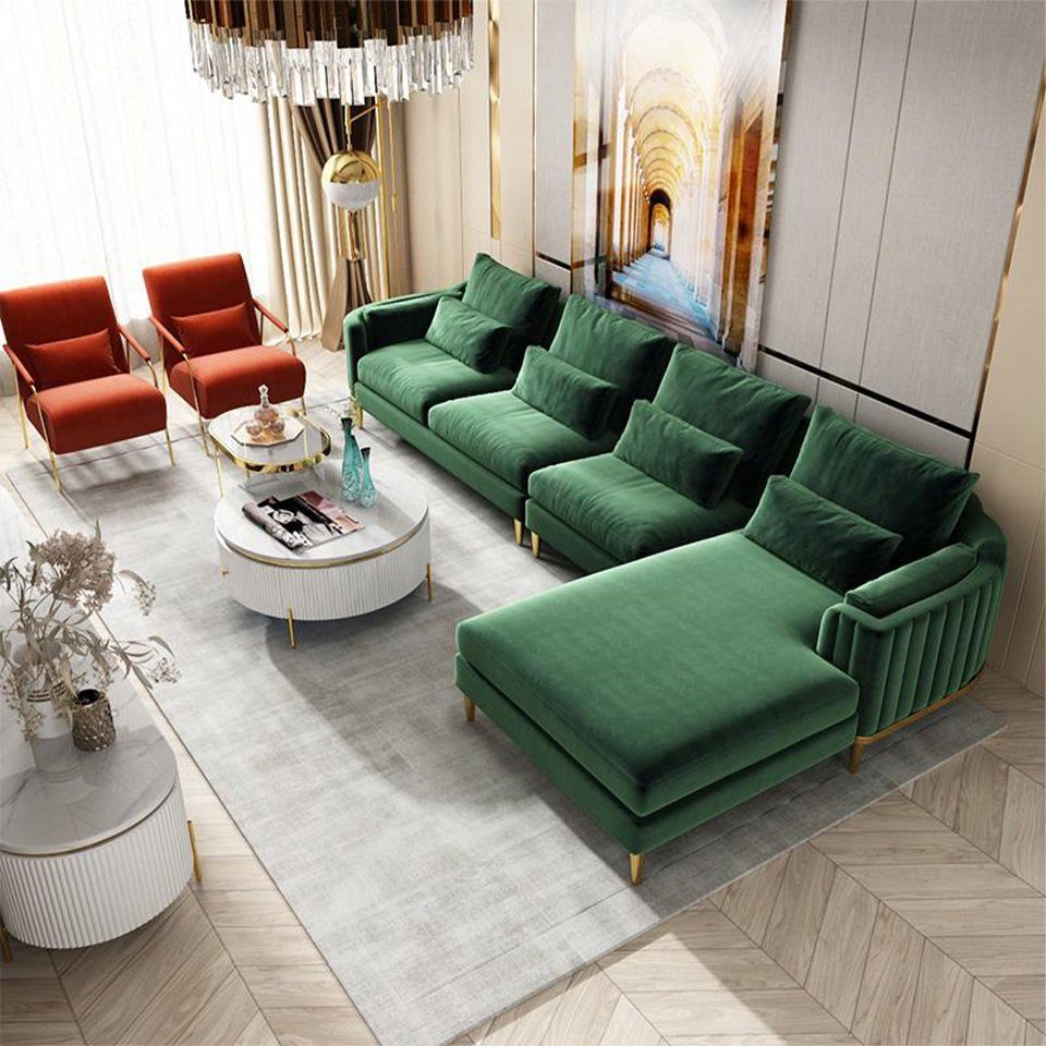 JVmoebel Ecksofa Designer Stoff L Form Couch Wohnlandschaft Ecksofa Garnitur Modern, Made in Europe