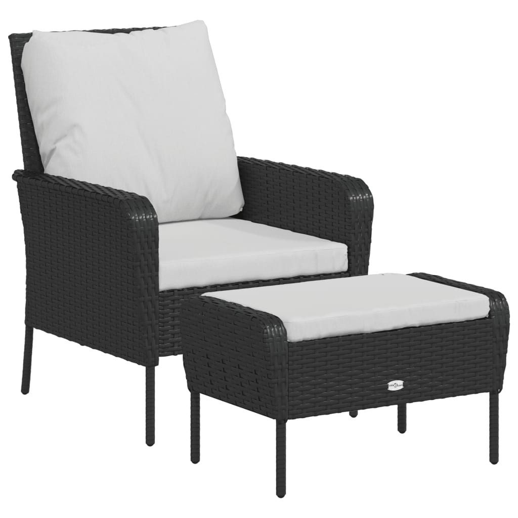 vidaXL Gartenstuhl Gartenstuhl mit Fußhocker Schwarz günstig online kaufen
