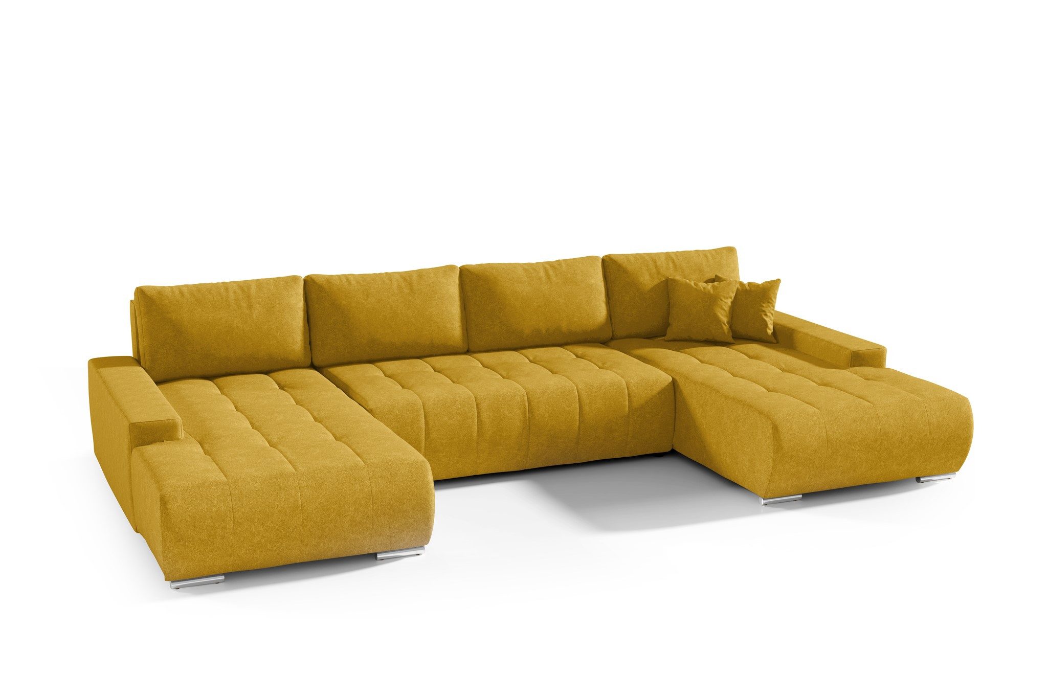 Fun Möbel Wohnlandschaft Sofa mit Schlaffunktion VOGAR in Stoff, inkl. Bettkasten, Inkl. 4 Rückenkissen und 2 Zierkissen