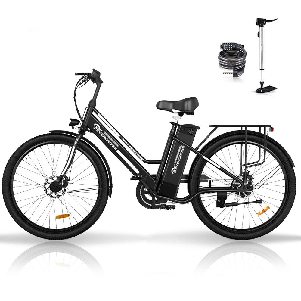 EVERCROSS TECH E-Bike EK8S 26 ZOLL, 250W Heckmotor, Elektrofahrrad Elektro Trekkingrad 26" cityrad max 70km