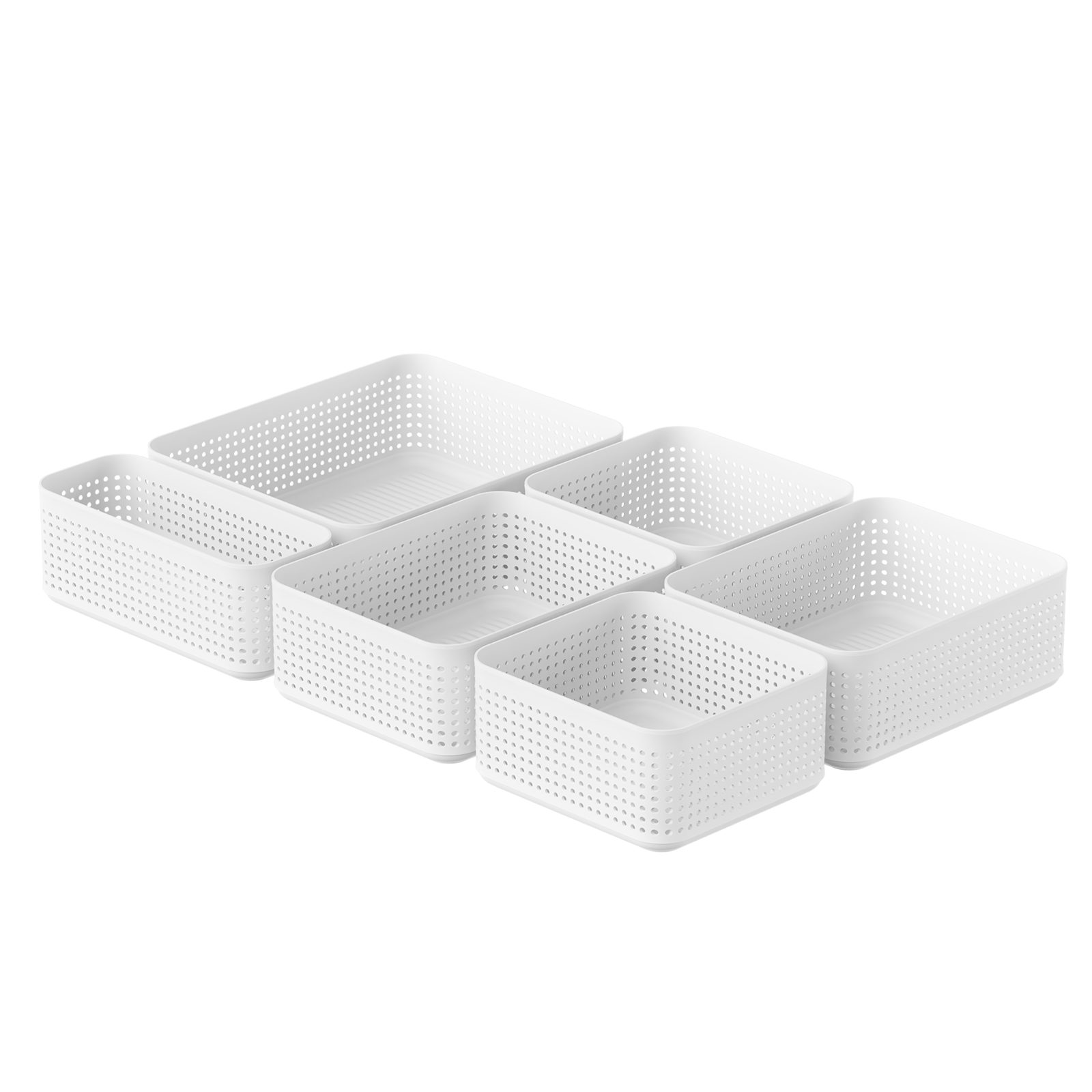 ROTHO Organizer WOP Organizer Set 6er für Kleidung Unterwäsche und Accessoires, Flexible Schubladenorganisation für den täglichen Gebrauch