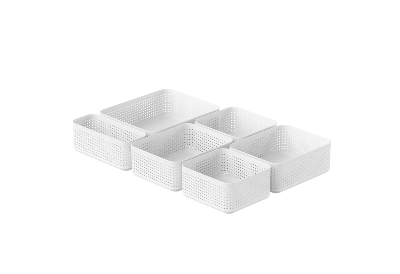 ROTHO Organizer WOP Organizer Set 6er für Kleidung Unterwäsche und Accessoires, Flexible Schubladenorganisation für den täglichen Gebrauch