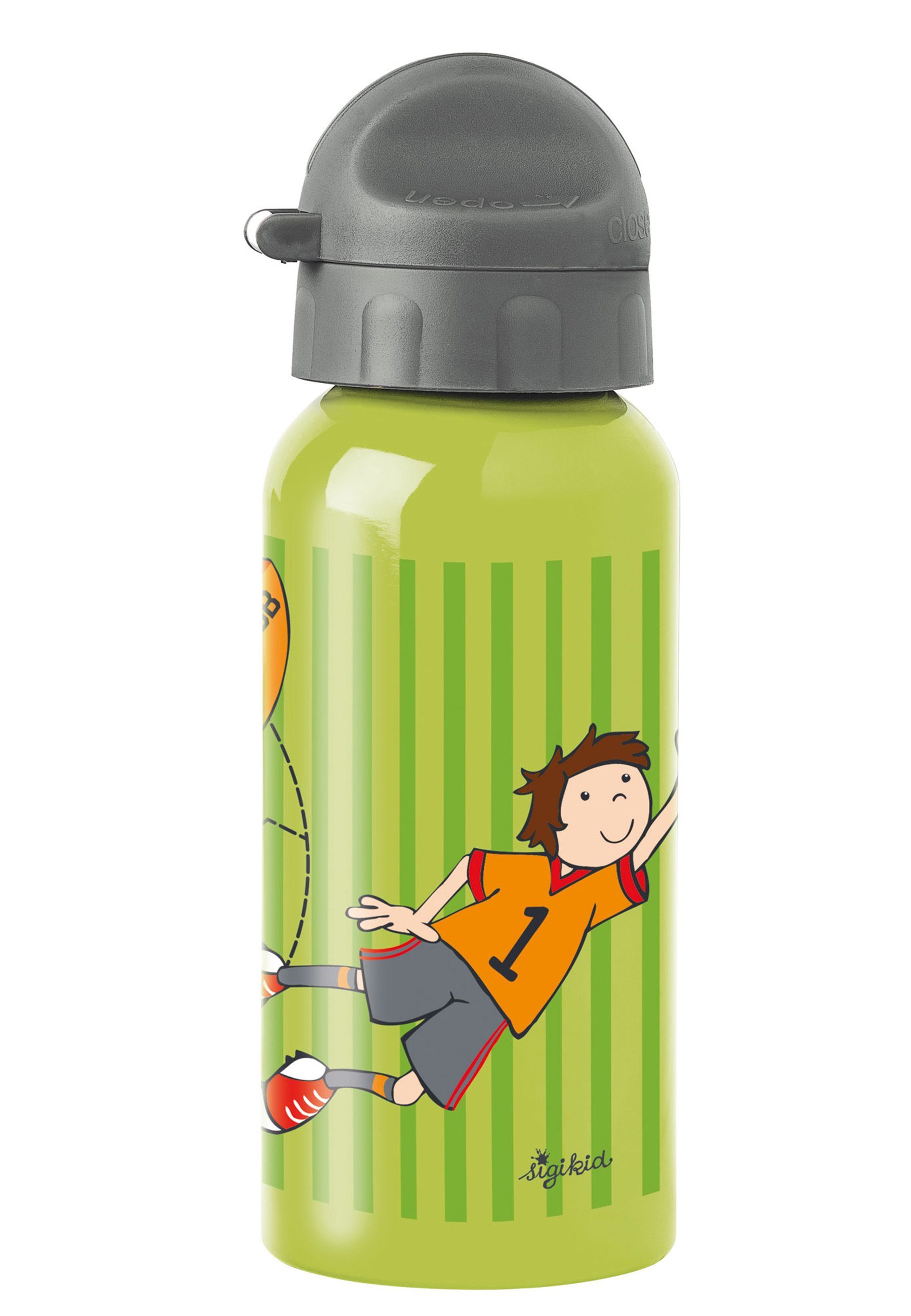 Sigikid Trinkflasche Kinder Trinkflasche Edelstahl Trinkflasche 400 ml grün