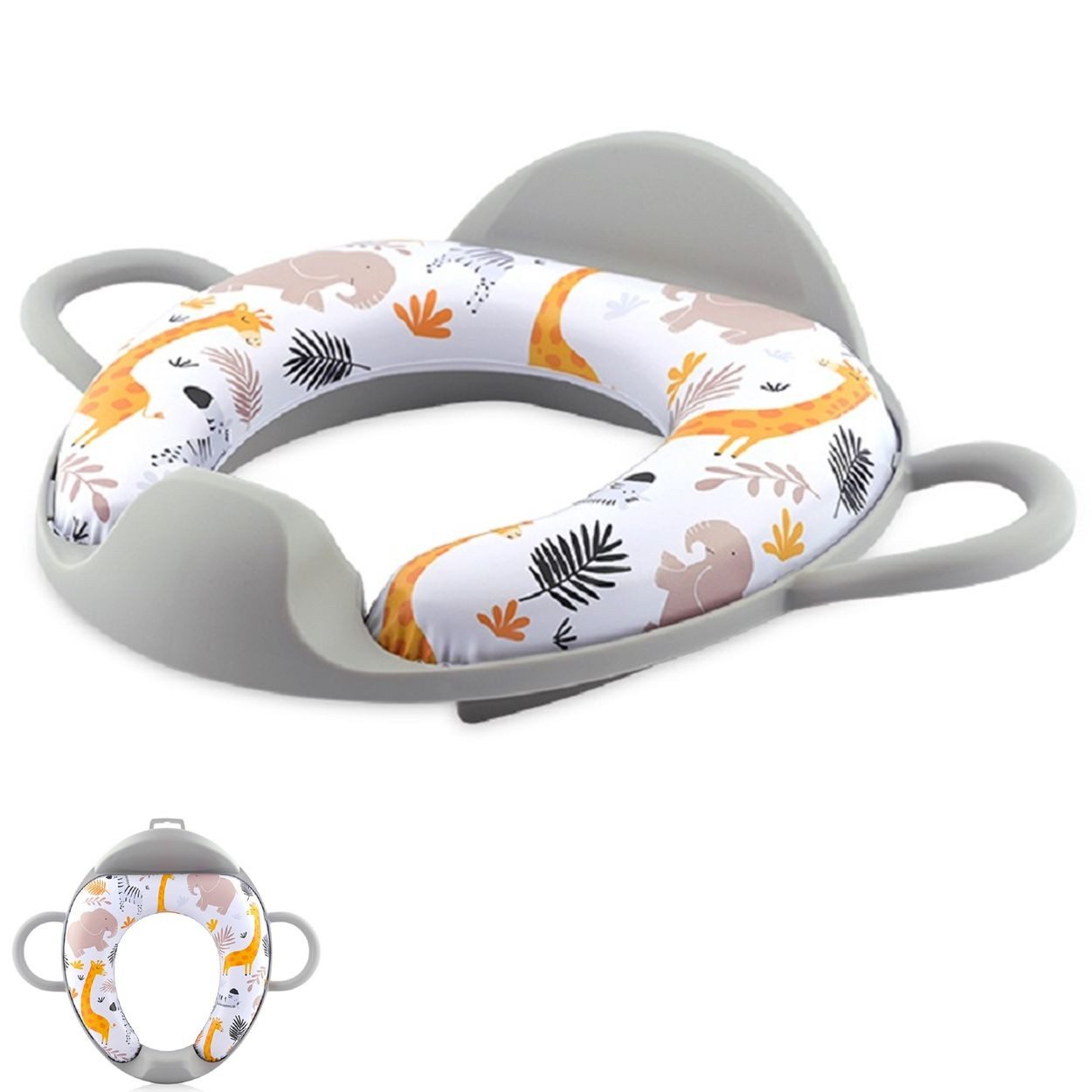 Lorelli Baby-Toilettensitz Toilettensitz mit Lehne, 11 cm, Handgriff, gepolstert, Spritzschutz, Kunststoff