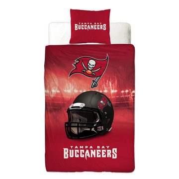 Wendebettwäsche NFL American Football Bettwäsche Tampa Bay Buccaneers Linon / Renforcé, BERONAGE, 100% Baumwolle, 2 teilig, 135x200 + 80x80 cm