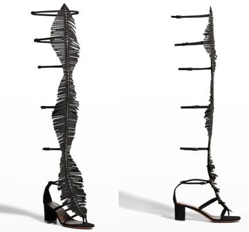 Alaia ALAÏA Studded Feather Gladiator Sandals Pumps Shoes Schuhe Boots Stief Pumps