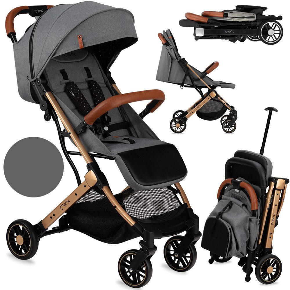 MoMi Kinder-Buggy Estelle, (Packung), Leicht & kompakt, mit Liegefunktion bis 15 kg