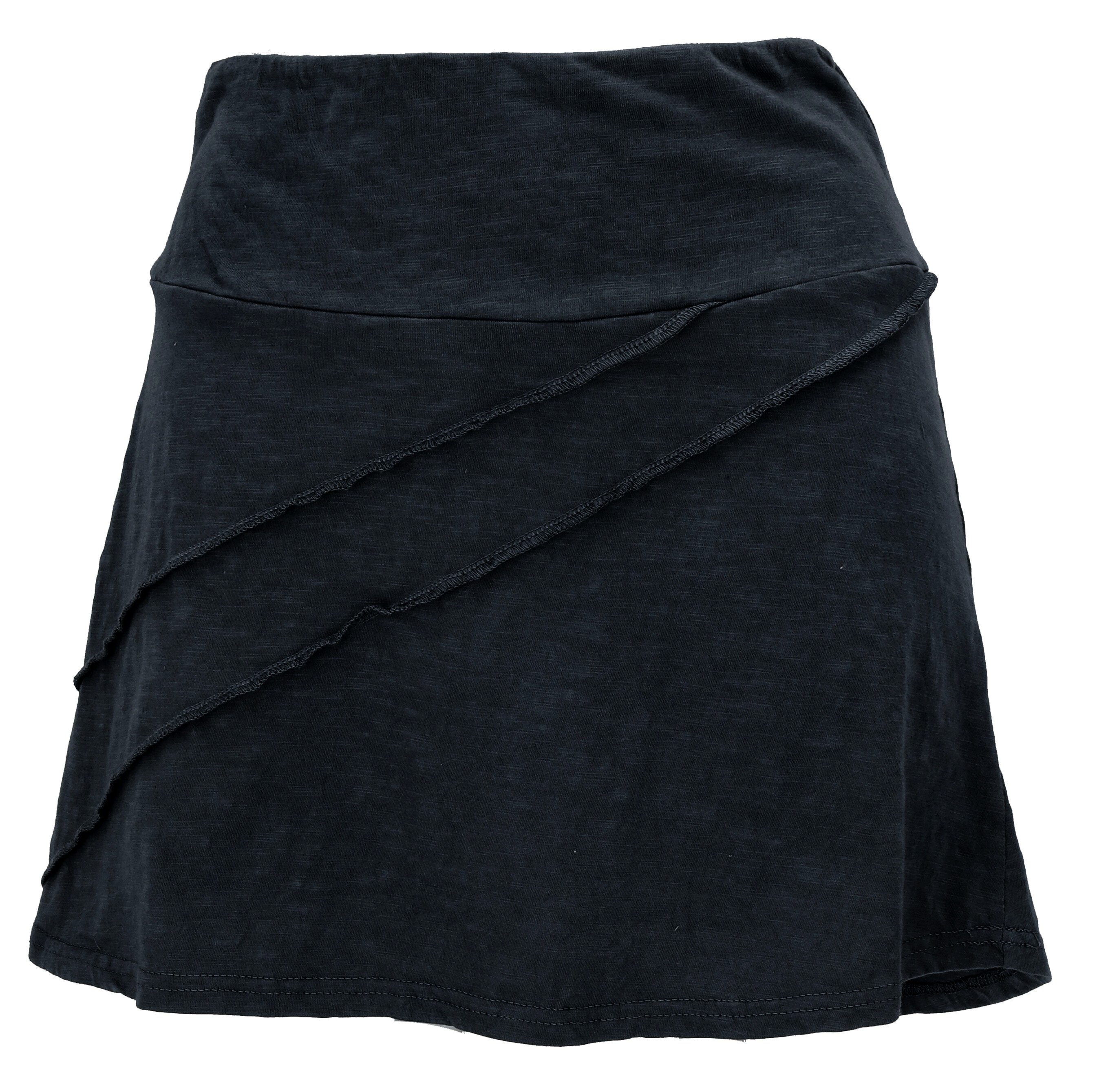 Guru-Shop Minirock Bequemer Minirock mit Overlock - schwarz alternative Bek günstig online kaufen