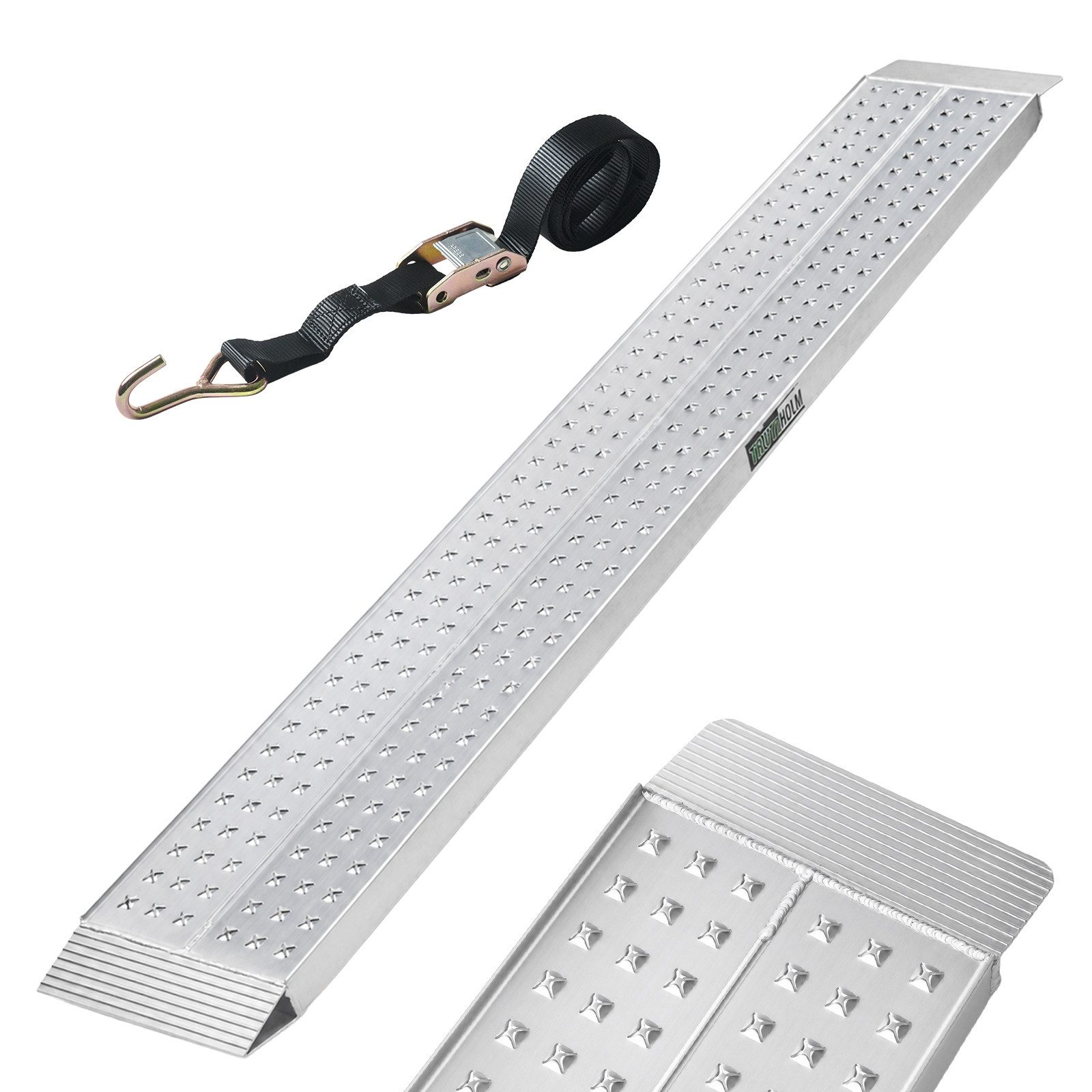 TRUTZHOLM Auffahrrampe leichte Ausführung starr Länge 200 Tragkraft 270 kg Auffahrschiene (1-St., Inkl. Spanngurt), stabile Konstruktion, hochwertige Verarbeitung
