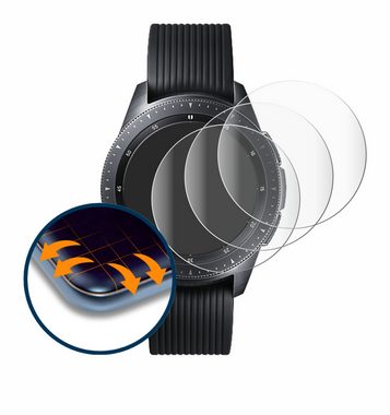 Savvies Full-Cover Schutzfolie für Samsung Galaxy Watch (42 mm), Displayschutzfolie, 4 Stück, 3D Curved klar