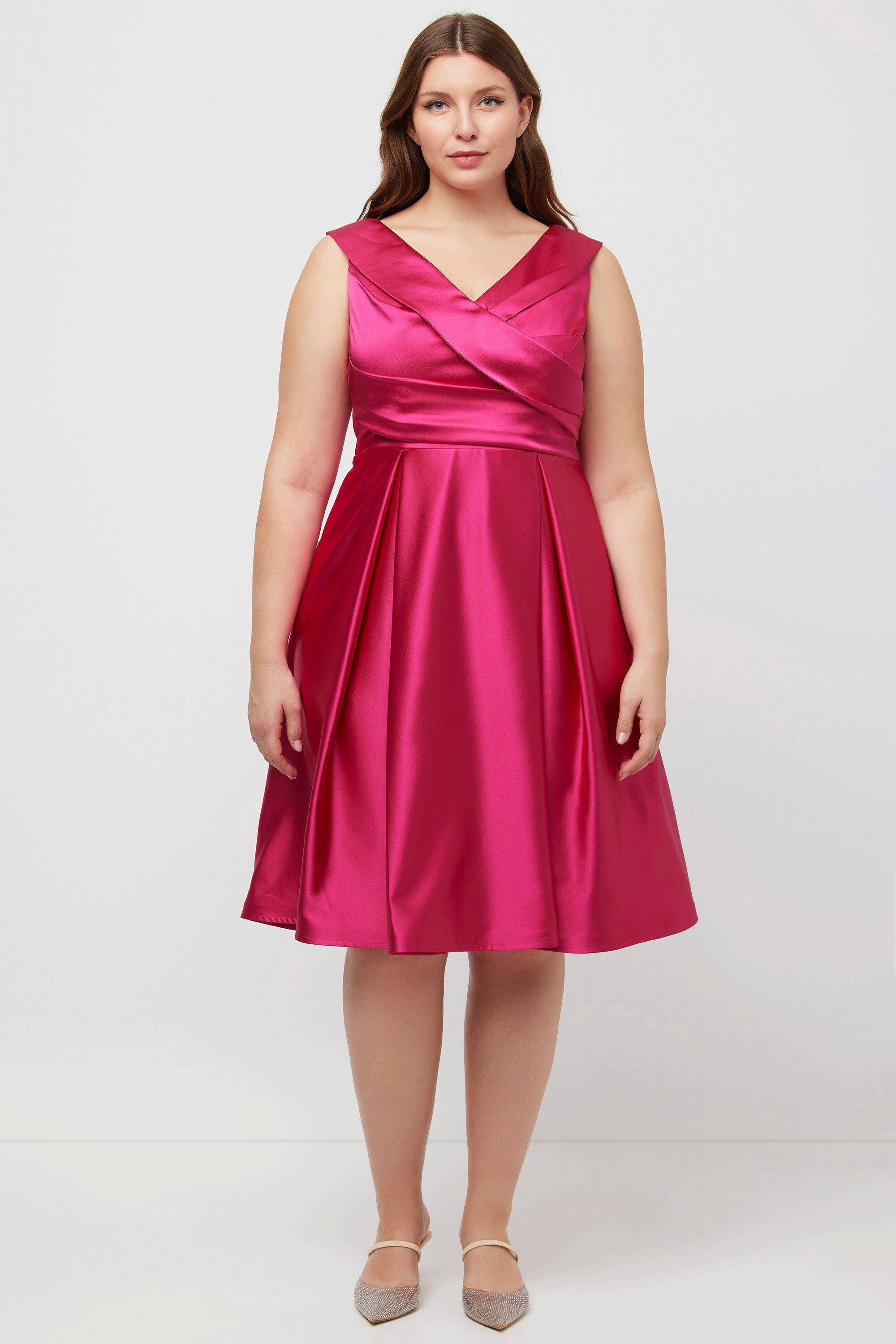 Ulla Popken Cocktailkleid Abendkleid A-Linie drapiert günstig online kaufen