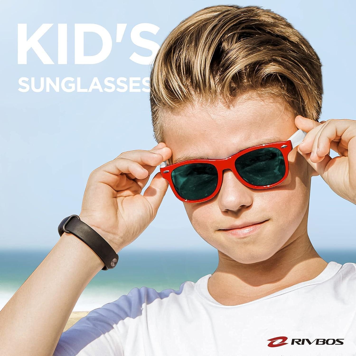 LuxusKollektion Sonnenbrille Sonnenbrille Kinder polarisierte Riemen Brillengläser 004-2 Rot Weiß