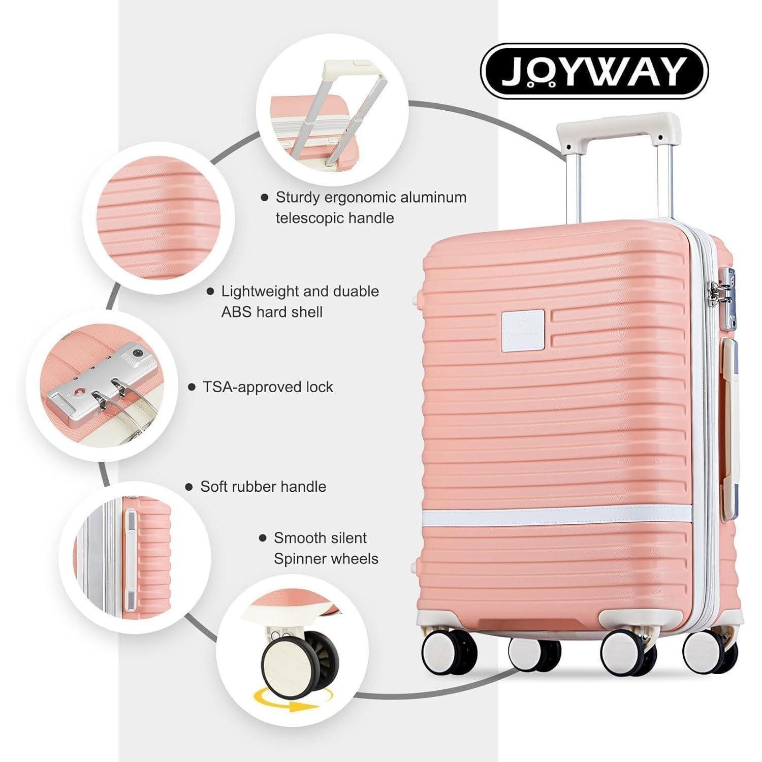 LuxusKollektion Kofferset Kofferset Spinner-Rad TSA-Schloss 3tlg Hartschalen-Reisegepäck Pink