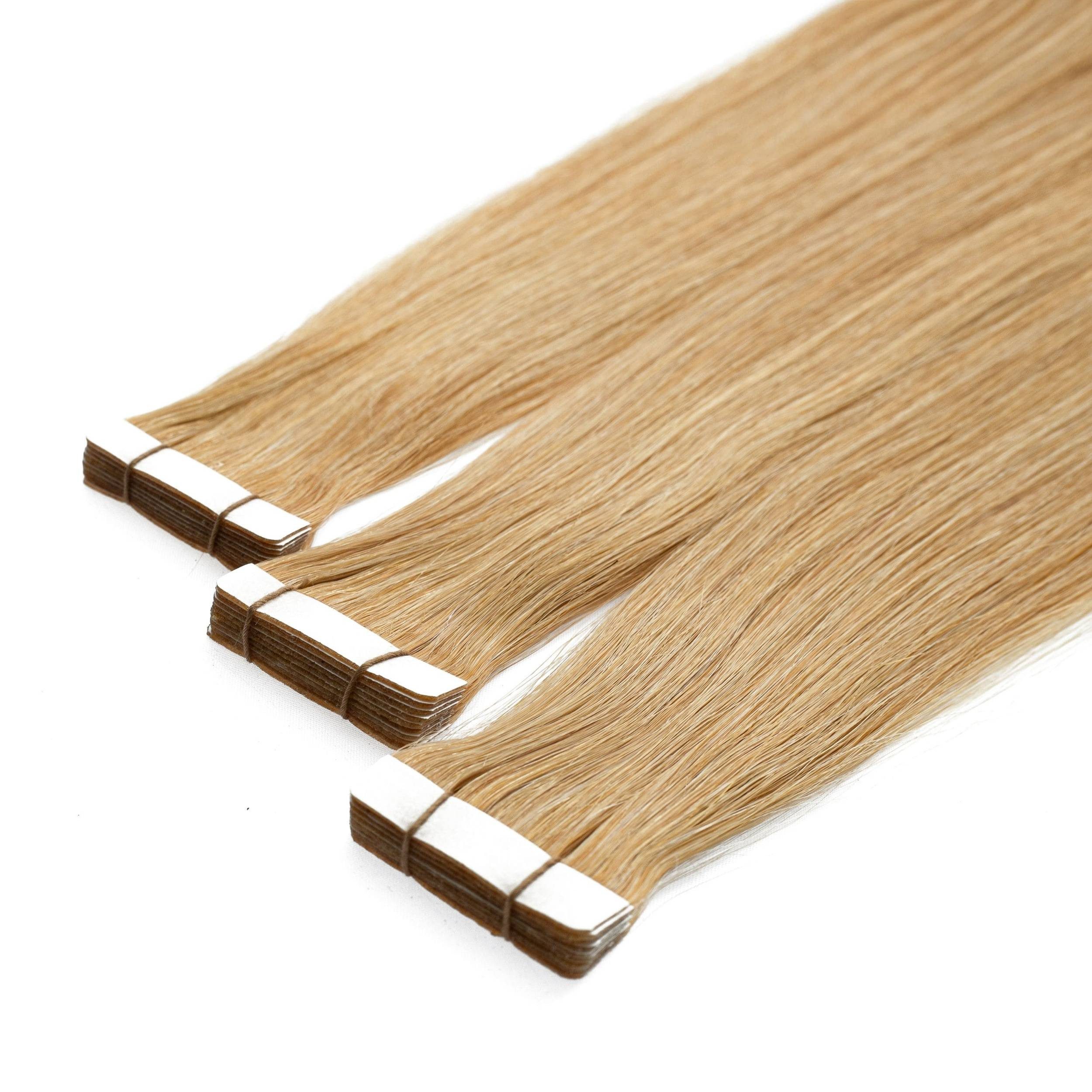 hair2heart Echthaar-Extension Premium Tape Extensions #9/31 Lichtblond Gold-Asch 60cm