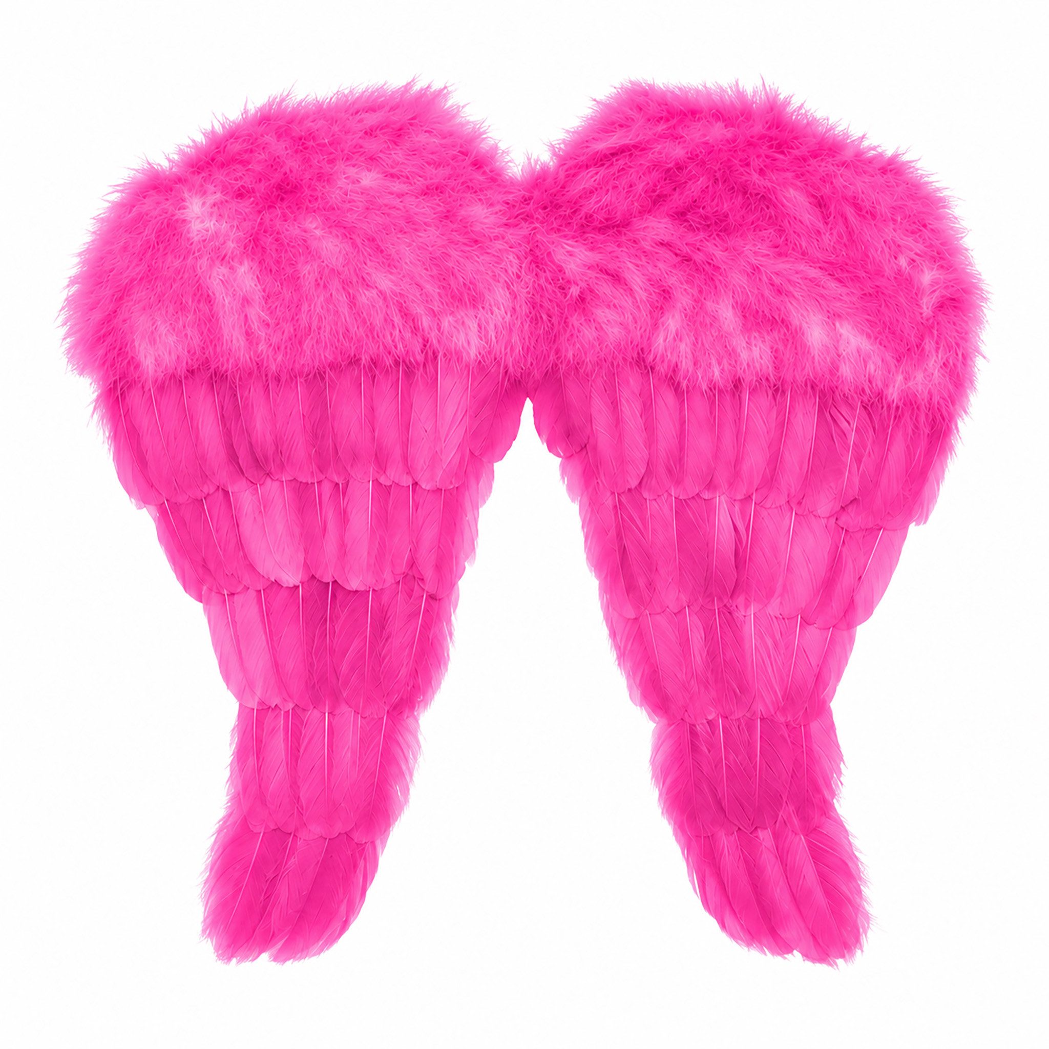 partydeco Kostüm, Engelsflügel Pink für Partykostüm aus Federn mit Umhängebändern