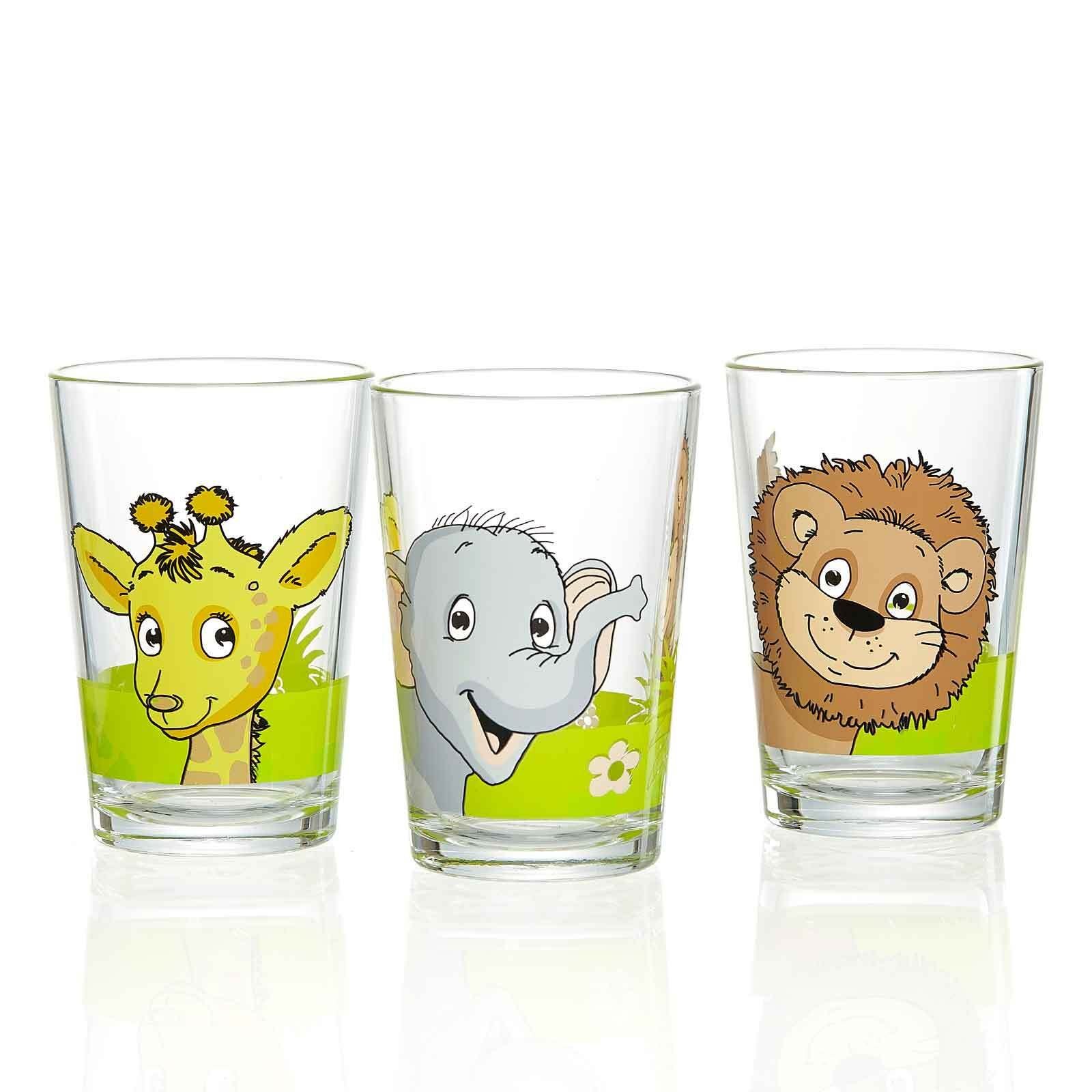 Kinderbecher Dschungeltiere Kindergläser 205 ml 3er Set