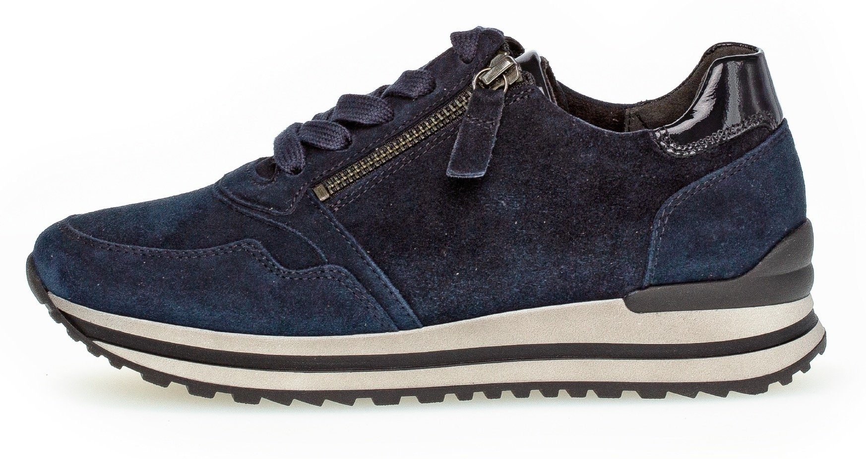 Blau H-Weite Schaftrand, Gabor mit gepolstertem Keilsneaker (dark-blue) Turin