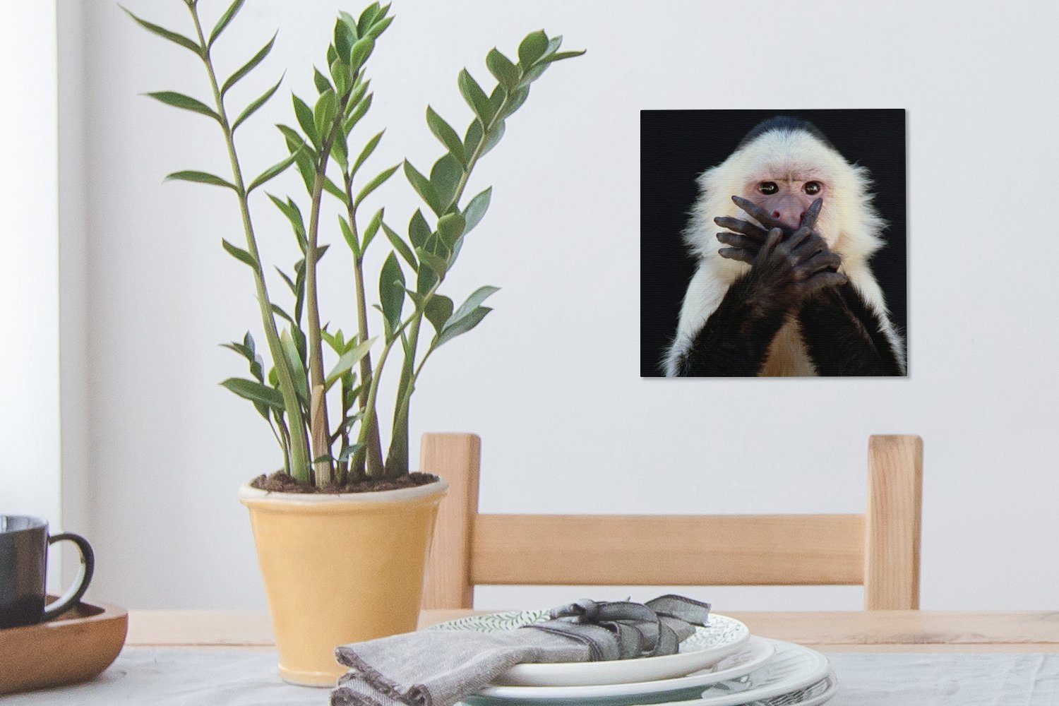 für Wilde - Affe Tiere (1 Porträt, Bilder Leinwand - Schlafzimmer OneMillionCanvasses® Leinwandbild Wohnzimmer St),