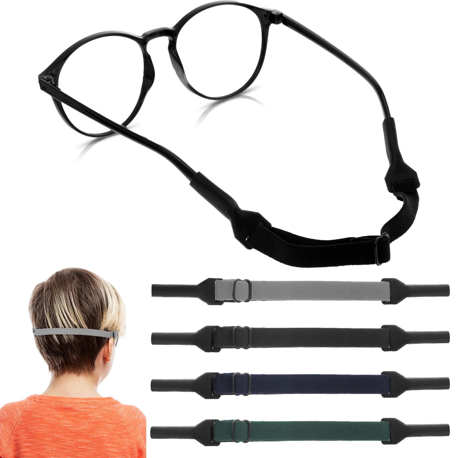 FOUORTUNATE-BEE Brillenkette 4er Kinder Brillenband Verstellbar Sport Brillenkordel Elastisch, Brillenband für Sport Sonnenbrille Lesebrille Schule Freizeit