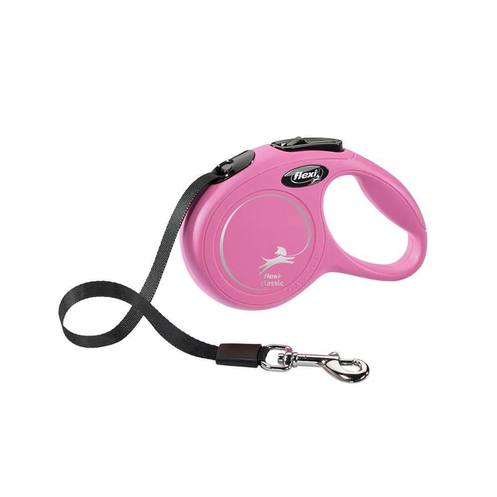 flexi Flexileine Flexi "NEW CLASSIC" mit Gurt pink