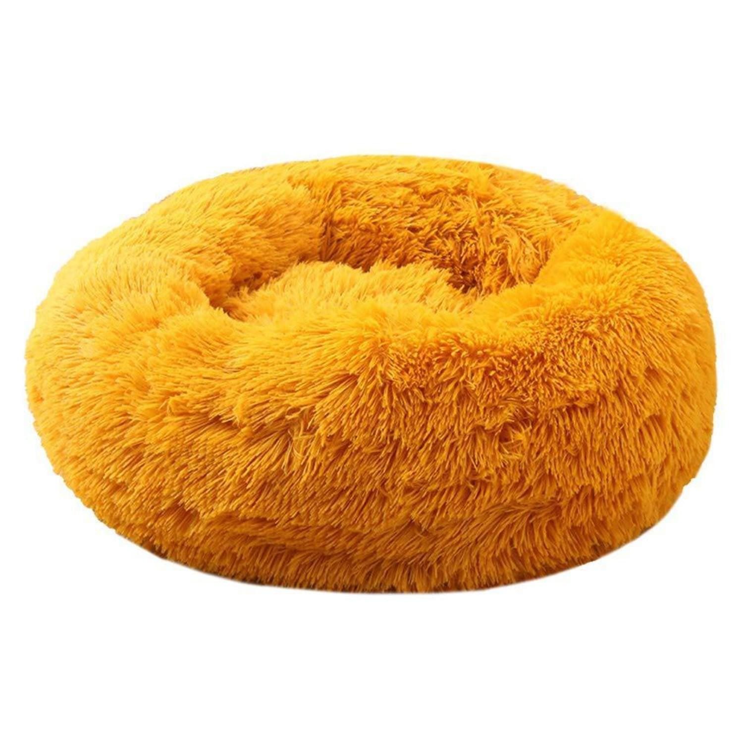 LuxusKollektion Hundebett Hundebett rund Plüsch Donut 40CM Orange