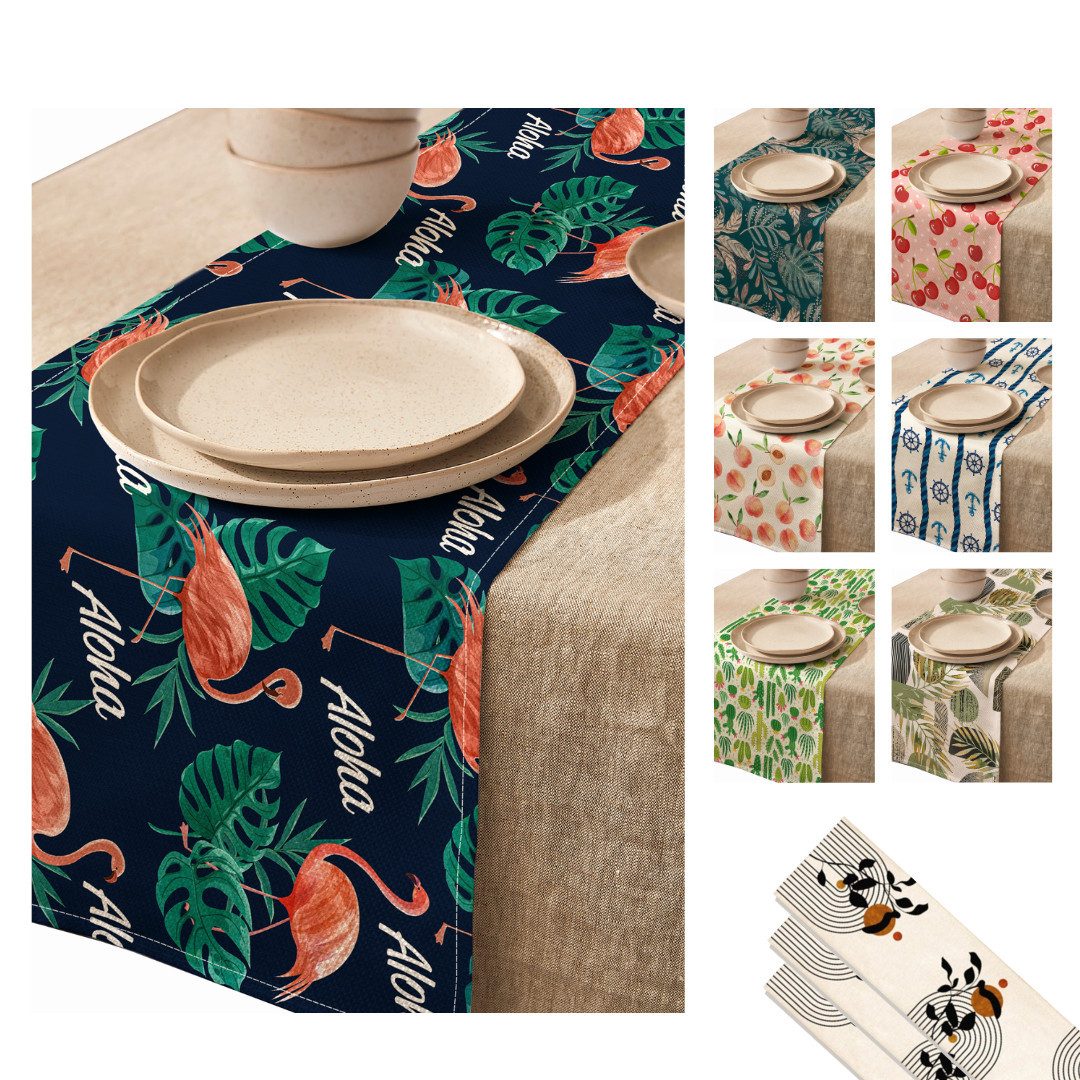 LIVINA HOME Tischläufer Premium Tischdecke abwaschbar, Tischband, moderne Leinenoptik Decke, Tischtuch, Gartentischdecke, Tafeltuch, Oster Deals Sale!