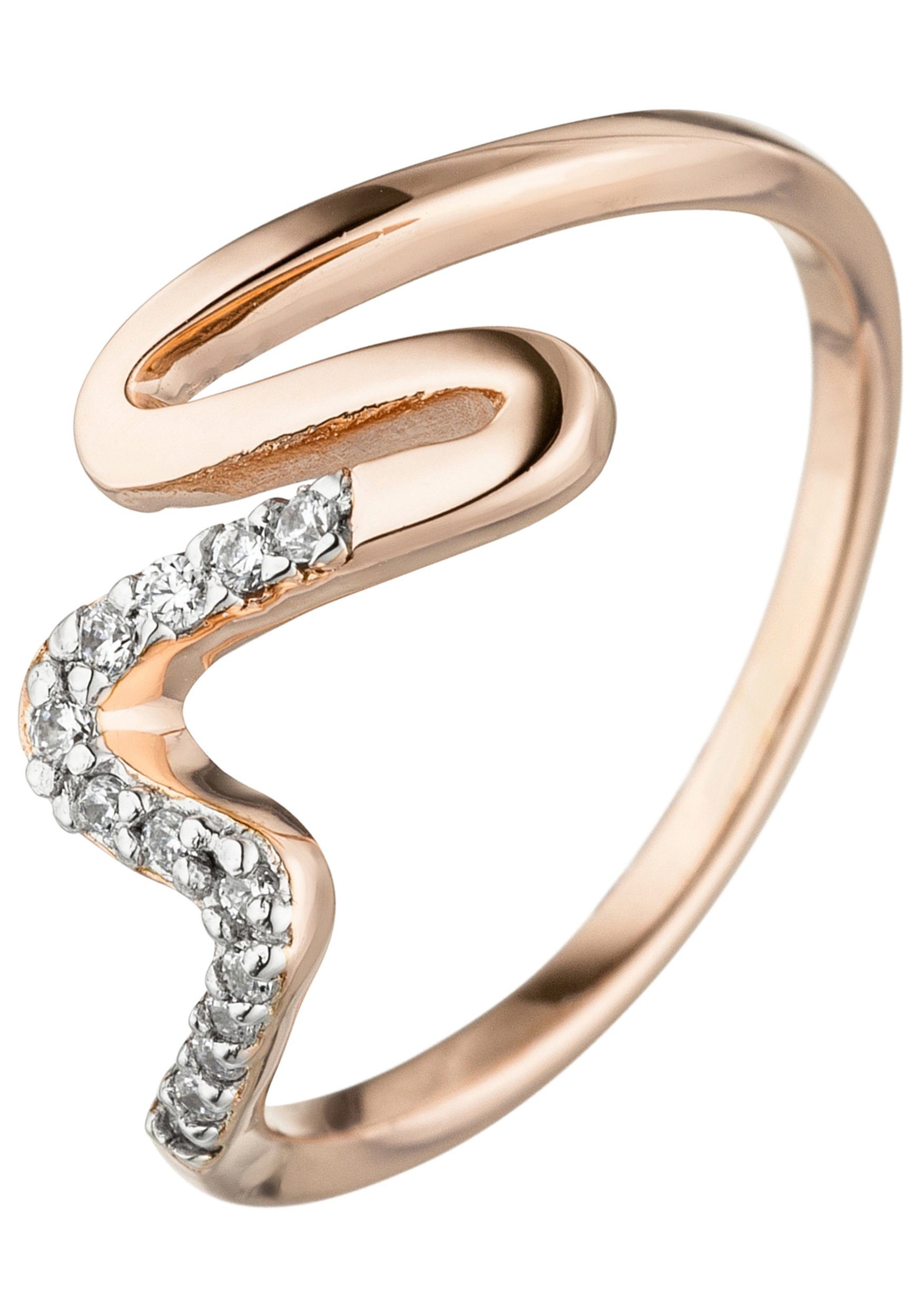 JOBO Fingerring, 925 Silber roségold vergoldet mit Zirkonia günstig online kaufen