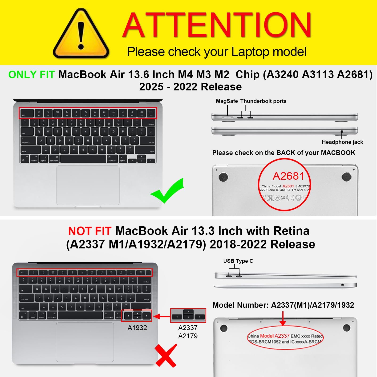Fintie Laptop-Hülle für MacBook Air 13,6'' M5 M4 M3 M2 (2026-2022) A3449 A3240 A3113 A2681 13,6 Zoll, Ganzkörper-Rugged Hybrid Schutzhülle TPU Stoßstange Case
