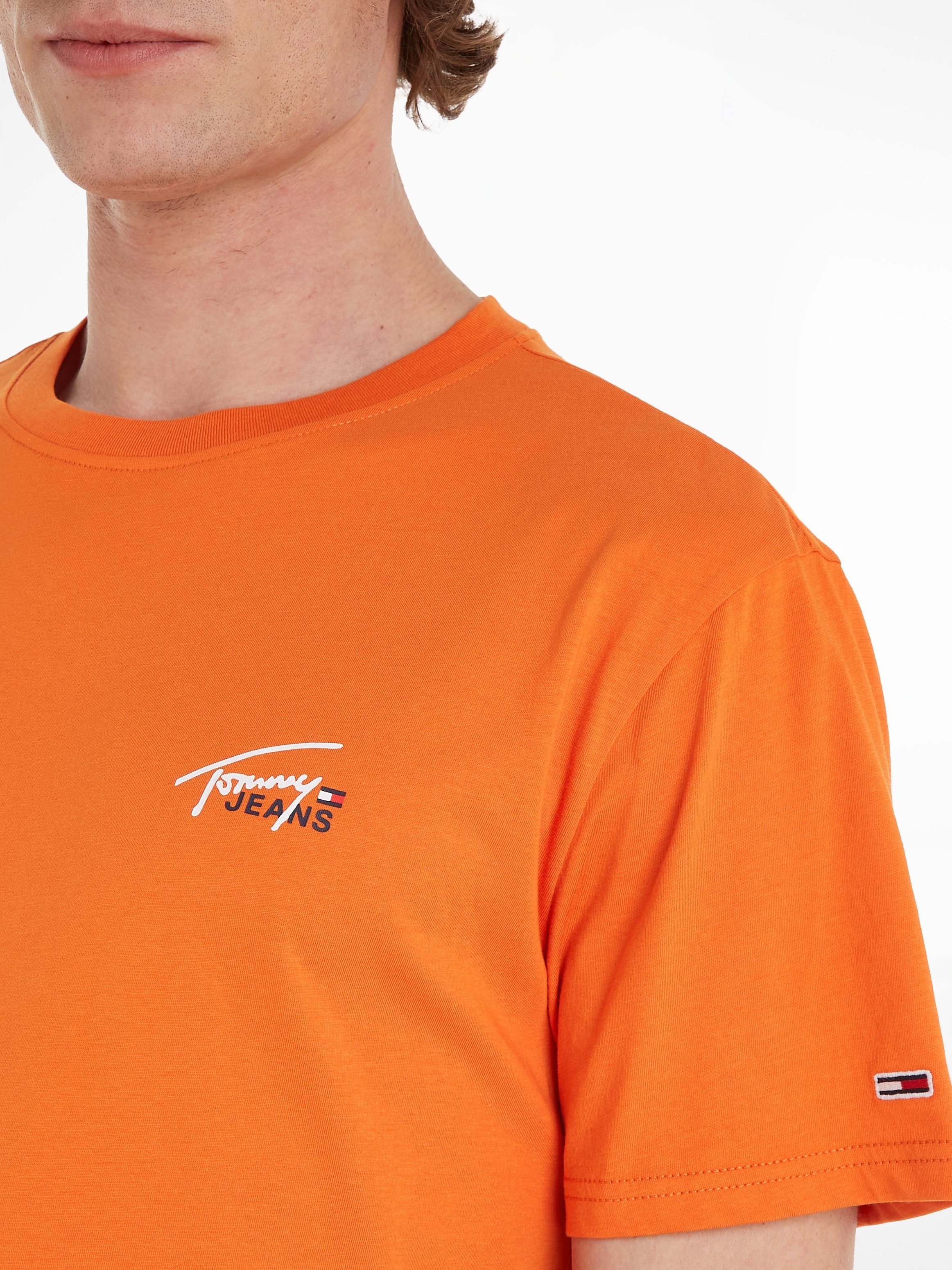 Tommy Jeans SMALL Orange TEE FLAG TJM Bonfire CLSC T-Shirt